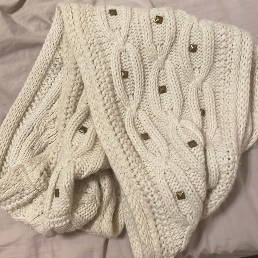 Steve Madden infinity knit scarf with studs